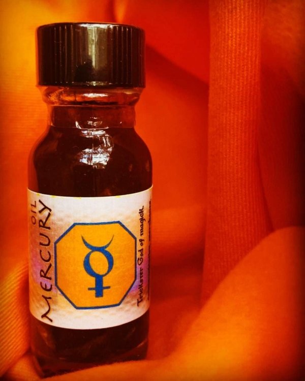 Mercury Oil, Conjure Work, dress candles for spells, anoint, charge talismans, witchcraft and Ceremonial magick