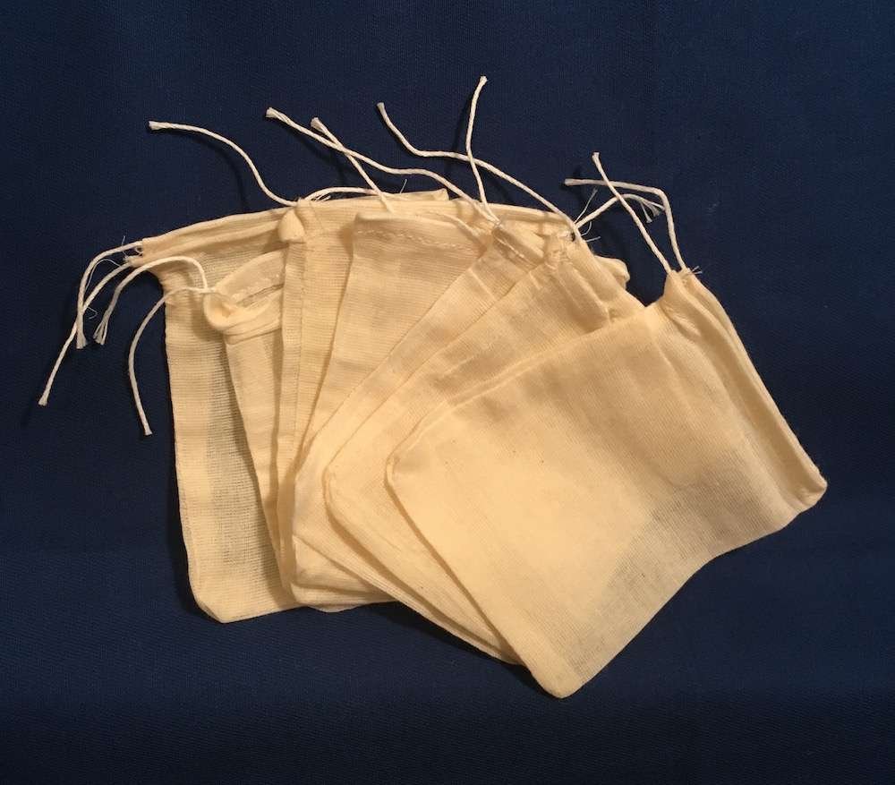 Drawstring Tea Bags to brew Conjure Work potions and to brew Hoodoo style floor washes.