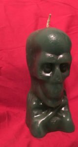 Green Skull Candle