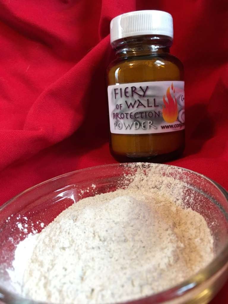 Fiery Wall of Protection Powder at Conjure Work, sorcery supplies and services, witchcraft and Hoodoo products by Magus (Kevin Trent Boswell)