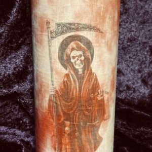 La Santisima Muerte Candle, Red, Santa Muerte, sex, romance