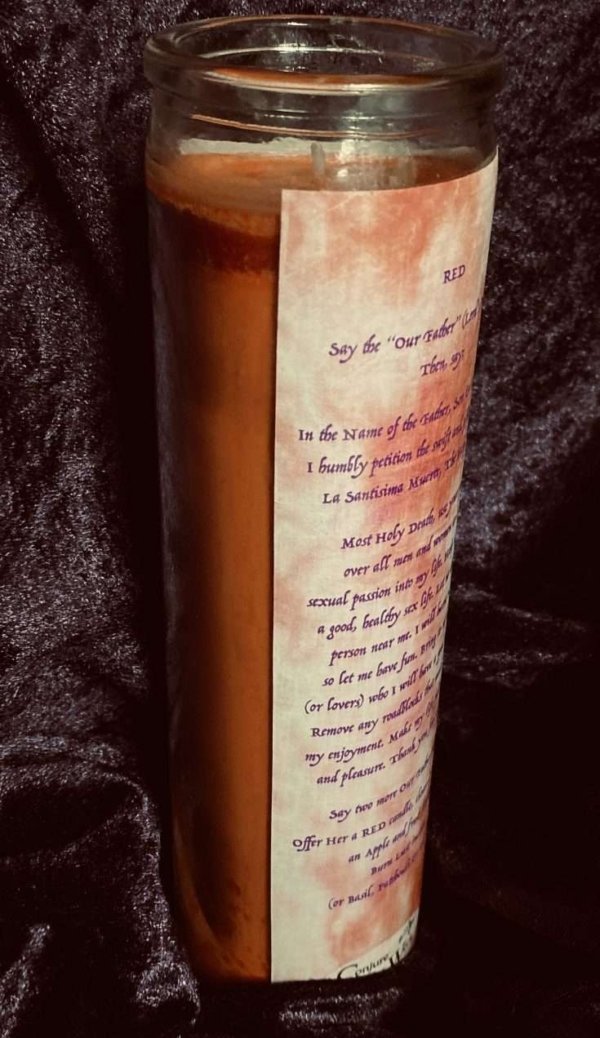La Santisima Muerte Candle, Red, Santa Muerte, Blanca, Hermana