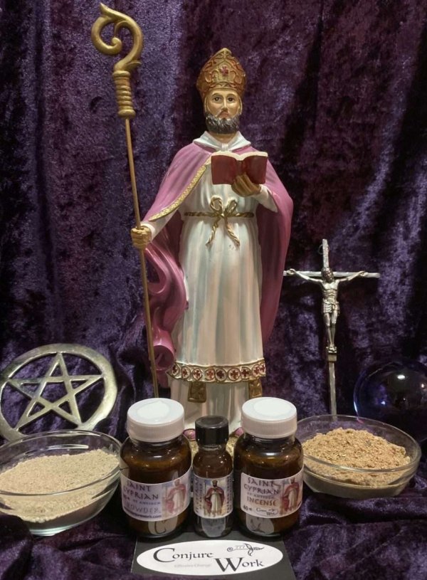 Saint Cyprian of Antioch, oil, powder, incense, Conjure Work, sorcery supplies
