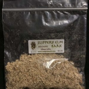 Slippery Elm Bark, Ulmas rubra, stop gossip spells; stomach upset curative, Conjure Work