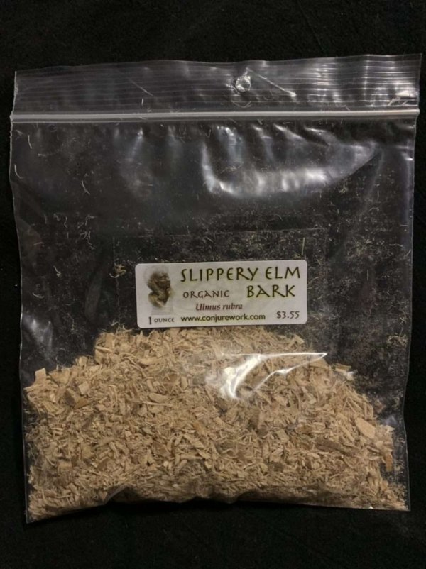 Slippery Elm Bark, Ulmas rubra, stop gossip spells; stomach upset curative, Conjure Work