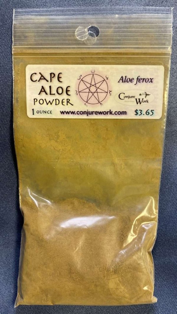 Cape Aloe Powder, Aloe ferox, Luna, Moon, sorcery, Conjure Work, herbs, magick, Golden Dawn, Solomonic, Wicca, astrology
