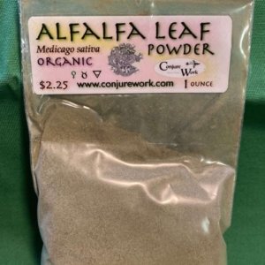 Alfalfa Leaf Powder, Medicago sativa, sorcery, Conjure Work, herbs, magick, Golden Dawn, Solomonic, Wicca, astrology