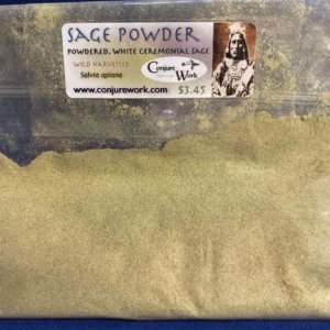 Sage Powder, Salvia apiana, White, Ceremonial, sorcery, Conjure Work, herbs, magick, Golden Dawn, Solomonic, Wicca, astrology