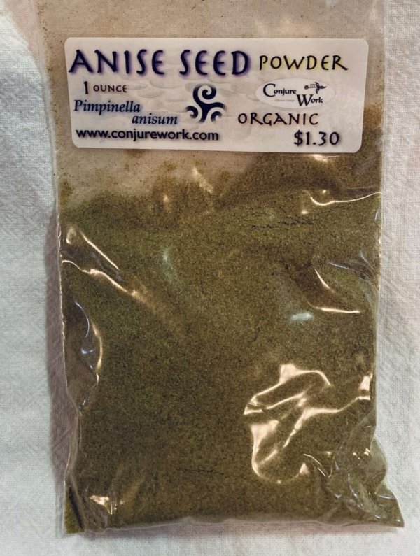 Anise Seed Powder, Pimpinella anisum, sorcery, Conjure Work, herbs, magick, Golden Dawn, Solomonic, Wicca, astrology