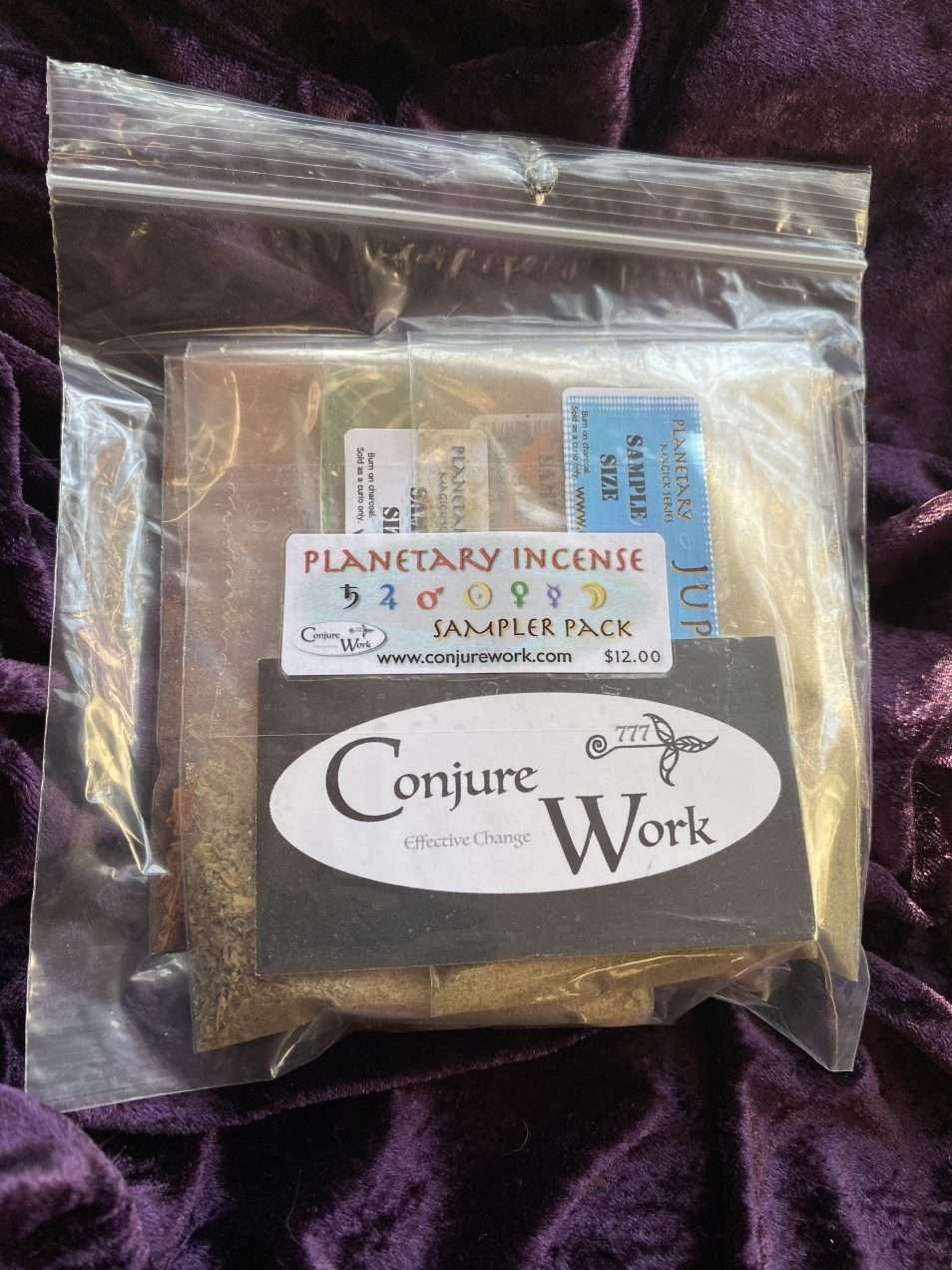 Planetary Incense Sampler; seven Planetary blends of Conjure Incense