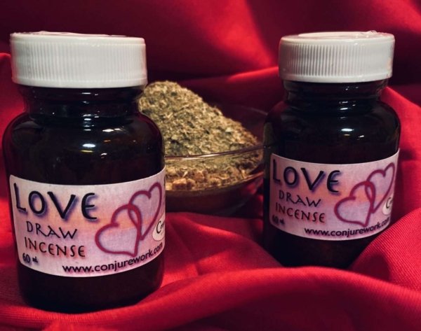 Love Draw Incense, for love spells, Conjure Work, spell supplies, sorcery
