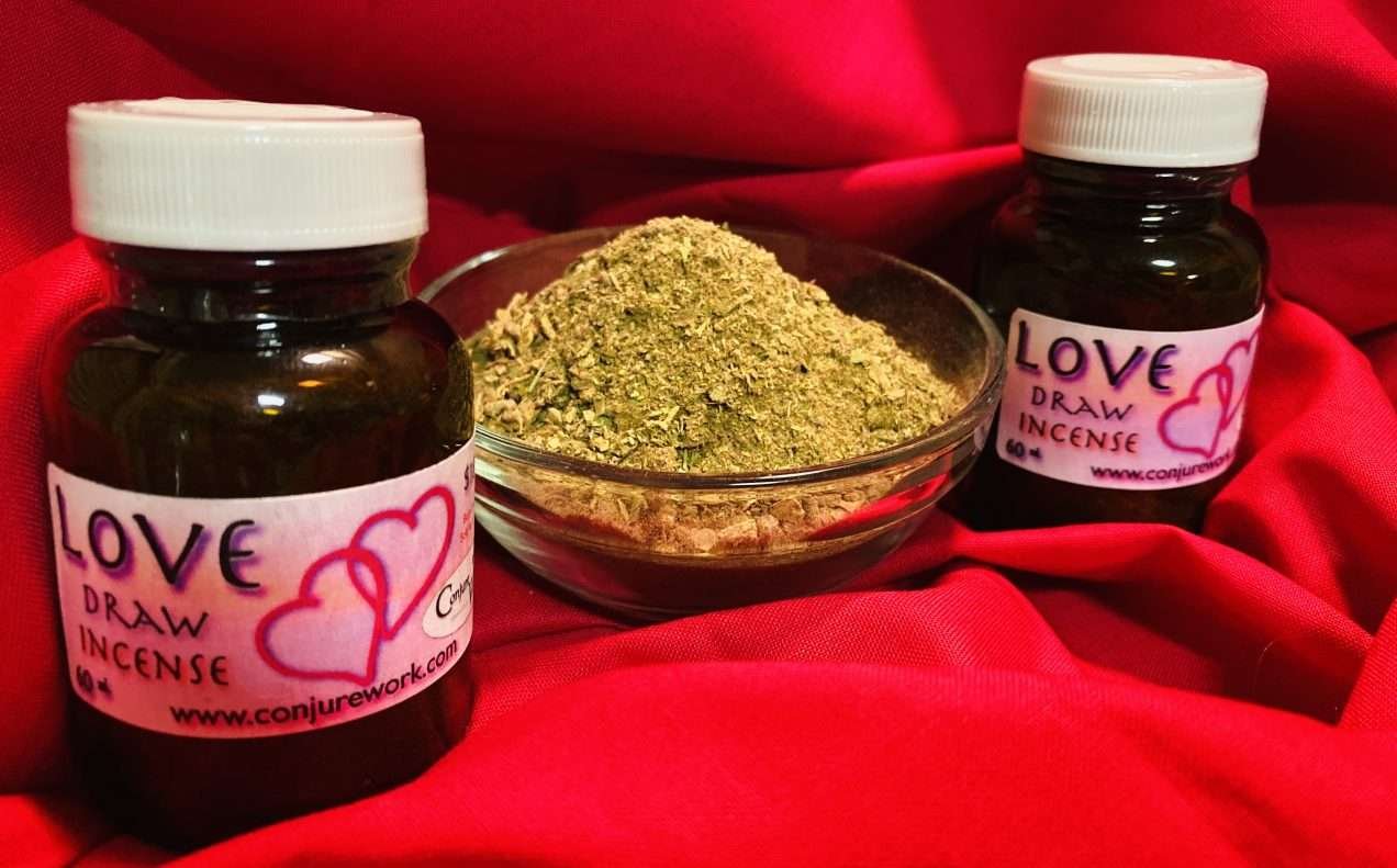 Love Draw Incense, for love spells, Conjure Work, spell supplies, sorcery