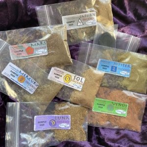 Planetary Incense Sampler; seven Planetary blends of Conjure Incense