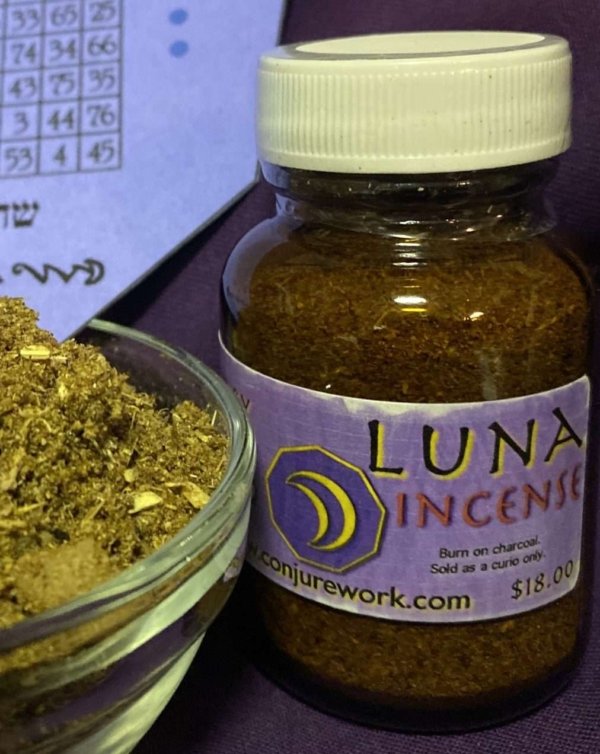 Luna Incense; the powers of the Moon, planetary magick; Conjure Work, spell supplies and services