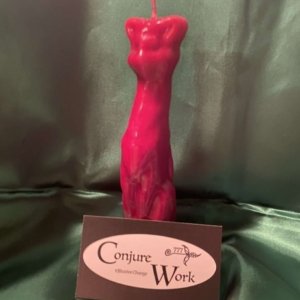 cat candle, red - ritual, spell candles for magick