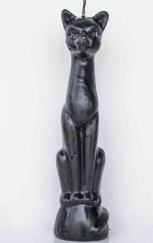 cat candle, black - ritual, spell candles for magick