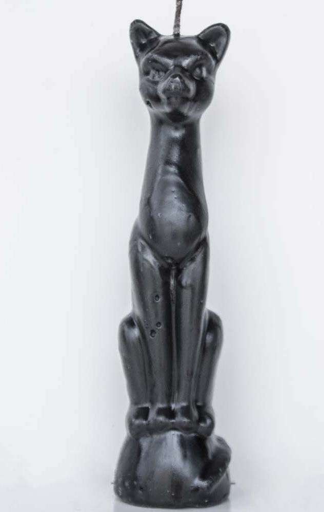 cat candle, black - ritual, spell candles for magick